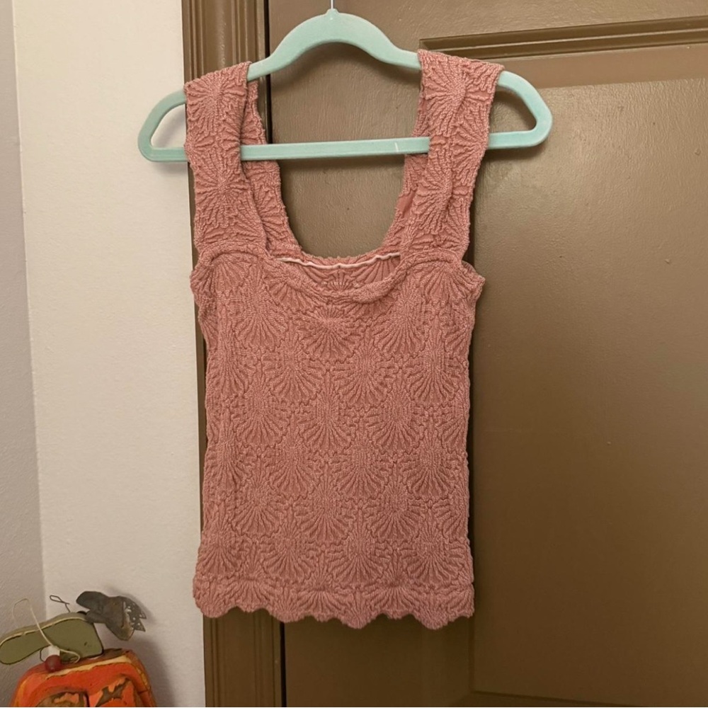 Free People Textured Rose Tank Top
